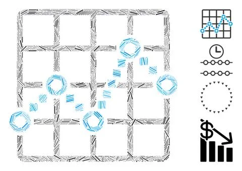 Dash Collage Line Plot Icon Ilustración de archivo