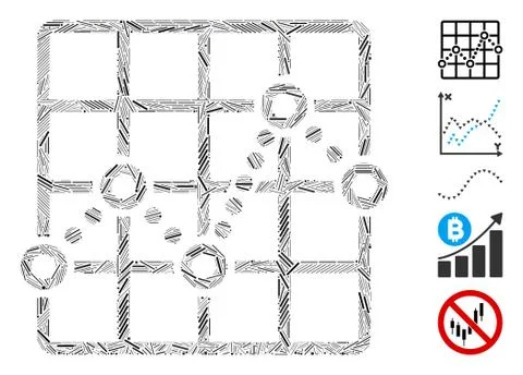 Dash Collage Line Plot Icon Ilustración de archivo