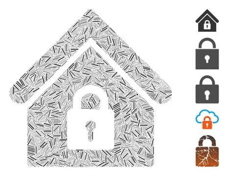 Dash Collage Lock Building Icon Ilustración de archivo