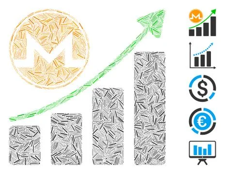Dash Collage Monero Growth Graph Icon Stock Illustration