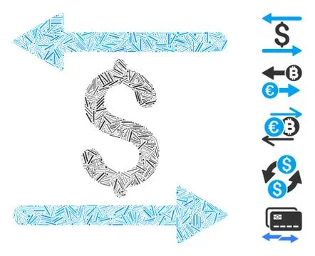 Dash Collage Money Transactions Stock Illustration