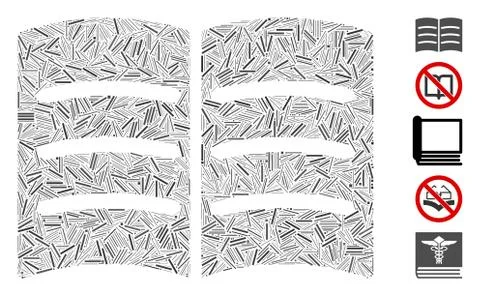 Dash Collage Open Book Stock Illustration