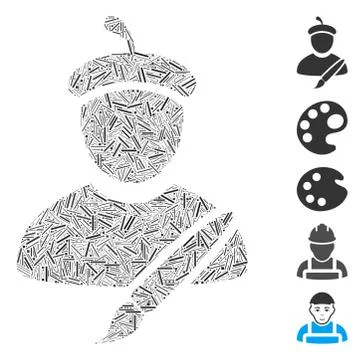 Dash Collage Painter Icon Stock Illustration