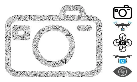 Dash Collage Photo Camera Icon 스톡 일러스트