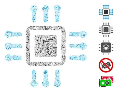 Dash Collage Processor Icon 스톡 일러스트