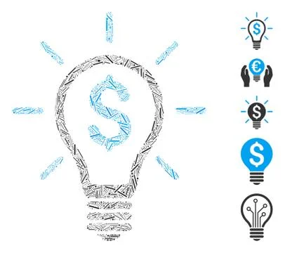 Dash Collage Profitable Invention 스톡 일러스트
