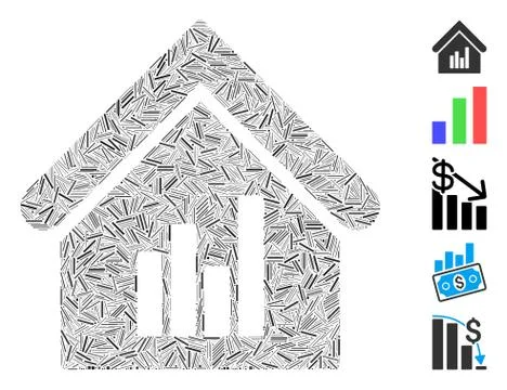 Dash Collage Realty Bar Chart Ilustração Stock