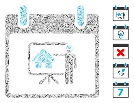 Dash Collage Realty Developer Calendar Day Icon Stock Illustration