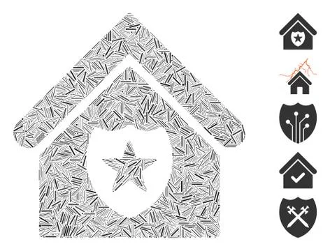 Dash Collage Realty Protection Icon Ilustração Stock