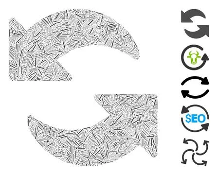 Dash Collage Refresh Icon Stock Illustration