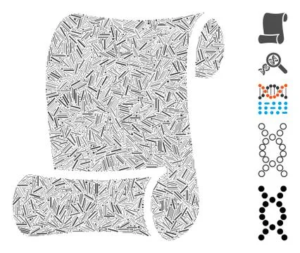 Dash Collage Script Icon 스톡 일러스트