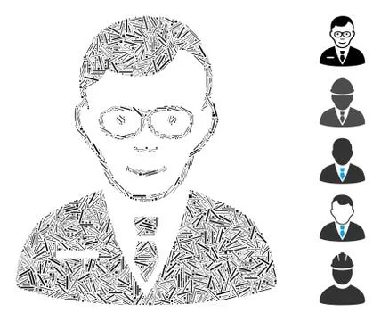 Dash Collage Specialist Icon Stock Illustration