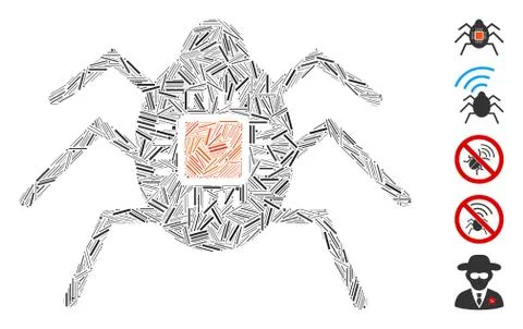 Dash Collage Spy Bug Icon Stock Illustration