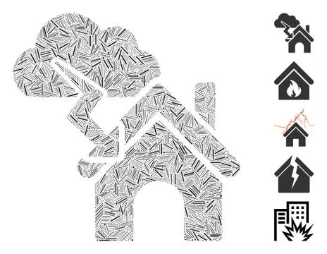 Dash Collage Storm Building Icon イラスト素材
