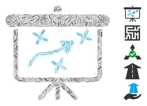 Dash Collage Strategy Path Demonstration Board Icon Stockillustratie