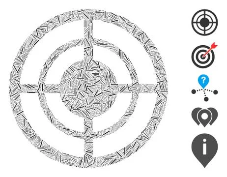 Dash Collage Target Icon 스톡 일러스트