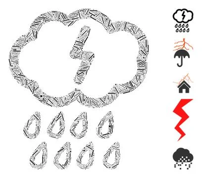 Dash Collage Thunderstorm Illustrazione stock
