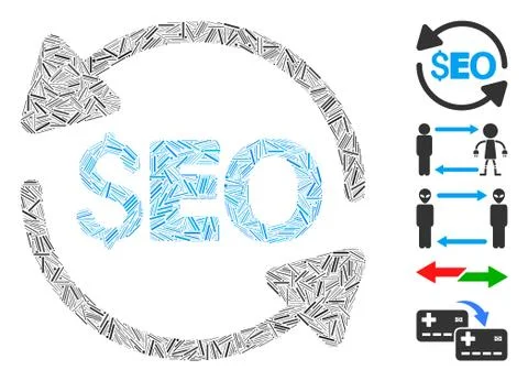 Dash Collage Update Seo Icon Stock Illustration