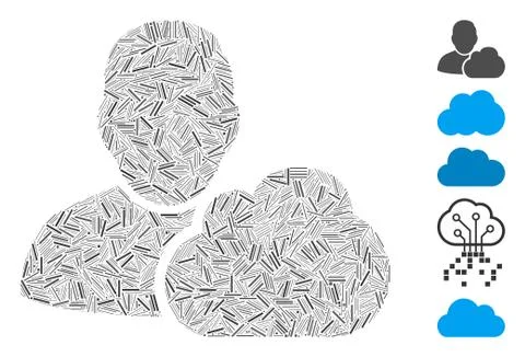 Dash Collage User Cloud Icon Illustrazione stock