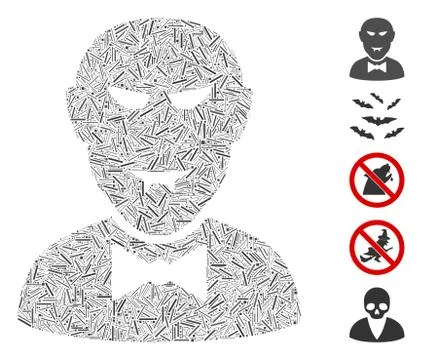 Dash Collage Vampire Icon Stock Illustration