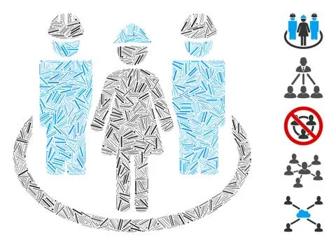 Dash Collage Worker Social Relations Icon Stock Illustration
