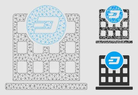 Dash Company Building Vector Mesh 2D Model and Triangle Mosaic Icon Ilustración de archivo