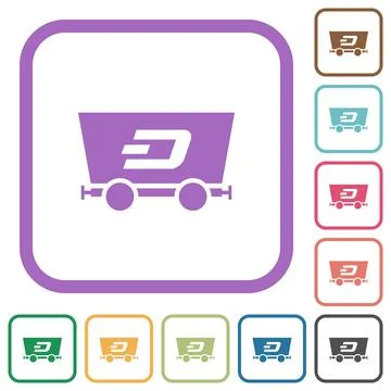 Dash criptocurrency mining simple icons Stock-Illustration