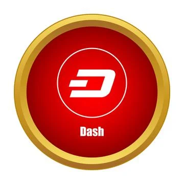 Dash cryptocurrency coin logo icon on red background Stock Illustration