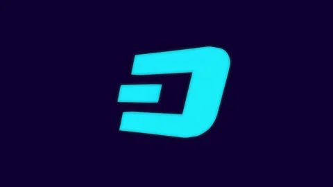 Dash cryptocurrency mining process 3D animation isolated on blue background Stock Footage 86867517