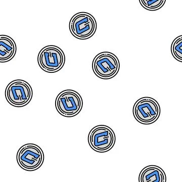 Dash cryptocurrency vector seamless pattern Stock Illustration