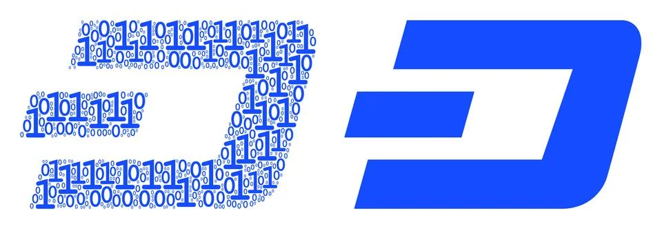 Dash Currency Composition of Binary Digits Illustrazione stock
