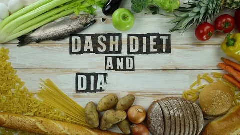 Dash diet and diabetes stop motion Vídeo Stock 85370044