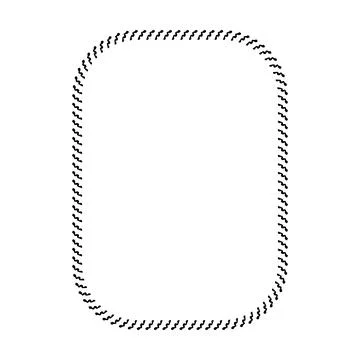 Dash Dotted Rounded Square Border Frame Line Pattern Vector Illustration 库存插图