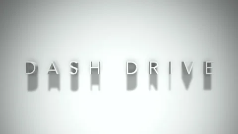 Dash drive 3D title animation with shadows on a white background Video stock 297571130