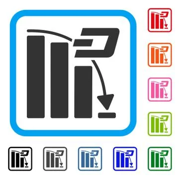 Dash Falling Acceleration Chart Framed Icon Illustrazione stock