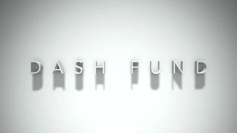 Dash fund 3D title animation with shadows on a white background Stock Footage 297571172