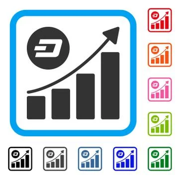 Dash Growing Trend Framed Icon Illustrazione stock