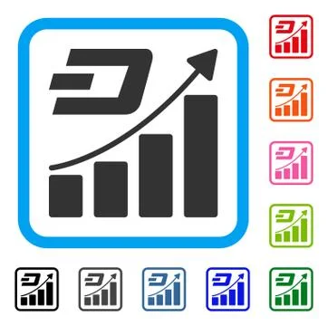 Dash Growth Trend Framed Icon Illustrazione stock