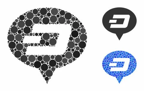 Dash hint balloon Composition Icon of Round Dots Stock Illustration