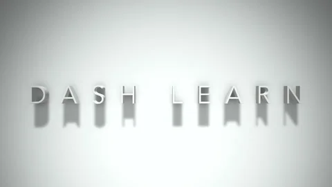 Dash learn 3D title animation with shadows on a white background Stock Footage 297571178