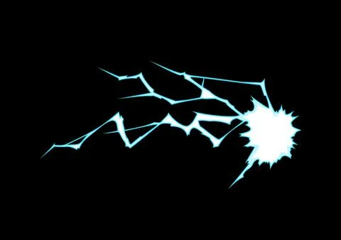 Dash lightning skill anime cartoon effect 库存插图