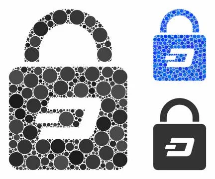 Dash lock Composition Icon of Circle Dots 스톡 일러스트