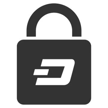Dash Lock Flat Vector Icon Stock Illustration