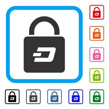 Dash Lock Framed Icon Stock Illustration