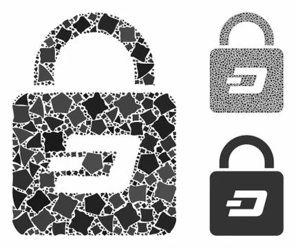 Dash lock Mosaic Icon of Humpy Elements Stock Illustration