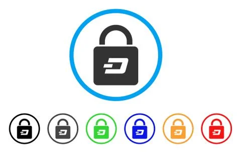 Dash Lock Rounded Icon Stock Illustration