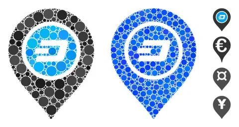 Dash Map Pointer Composition Icon of Circle Dots Stockillustratie