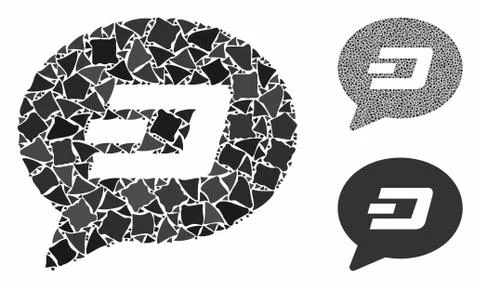Dash message balloon Composition Icon of Unequal Pieces Stock Illustration