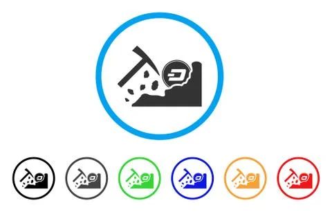 Dash Mining Hammer Rounded Icon Stock Illustration