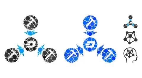 Dash Mining Pool Mosaic Icon of Circle Dots Stock Illustration